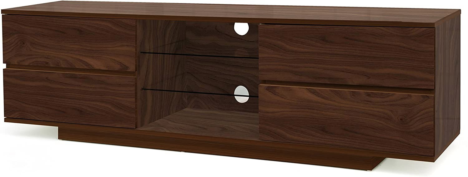 Homeology Avitus Premium Walnut with 4-Walnut Drawers and 3-Shelf 32"-65" LED/OLED/LCD TV Cabinet