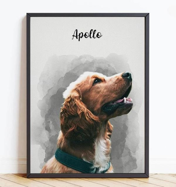 Watercolour Pet Portrait From Photo