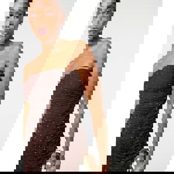 Pink Vanilla Diamante Ruffle Mini Dress