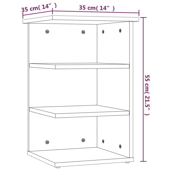 Berkfield Side Cabinet Concrete Grey 35x35x55 cm Engineered Wood