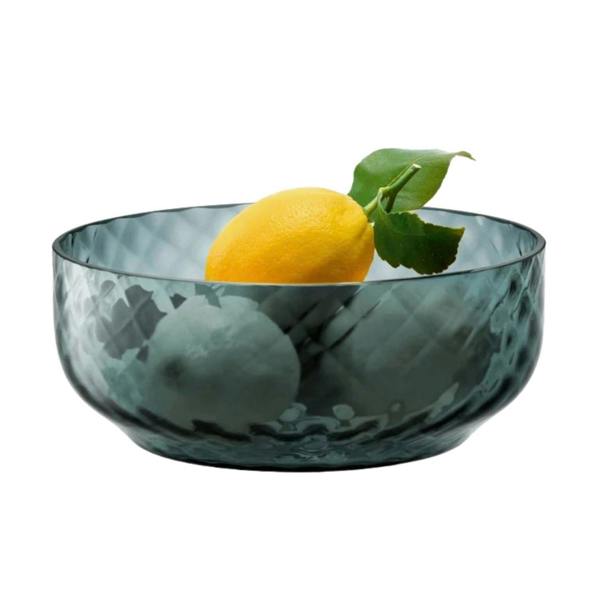 LSA Dapple Mouth-Blown Glass Bowl 22.5cm Water Blue