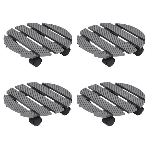 Berkfield Plant Trolleys 4 pcs Grey �_�”�_30x7,5 cm WPC