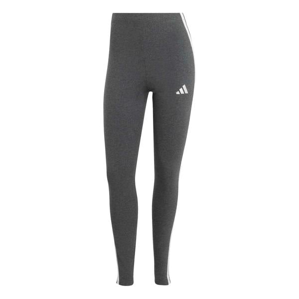 Adidas Womens/Ladies 3 Stripes Athletic Leggings - Dark Grey - 
