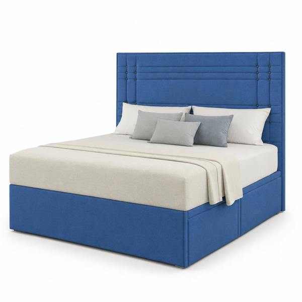 Great British Beds Savoy Divan Bed - Blue Plush