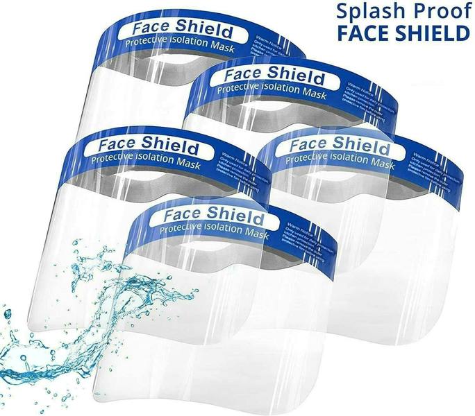 Dyzi 10 Pack Clear Plastic Face Shields: Full-Face Transparent Visors