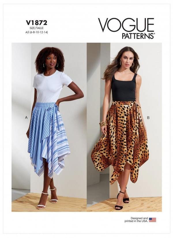 Vogue Sewing Pattern 1872, Skirts for Women, A5 (6-8-10-12-14) - Easy
