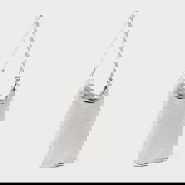 Assots London 'TINA' Grey Suede Real Leather Unlined Slouchy Shopper Tote Bag