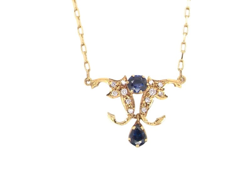 A sapphire and diamond pendant