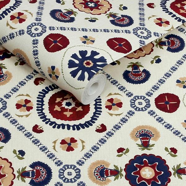 Joules Festival Floral Trellis Cream Wallpaper