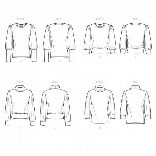 Simplicity Sewing Pattern 9385, Tops for Women, H5 (6-8-10-12-14) - Intermediate
