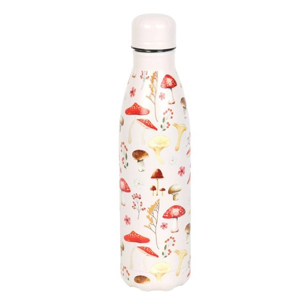 Something Different Mushroom Metal All-Over Print Water Bottle - Cream