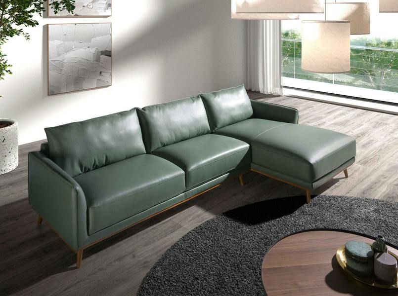 Angel Cerdá Corner sofa in green leather 6199/6200