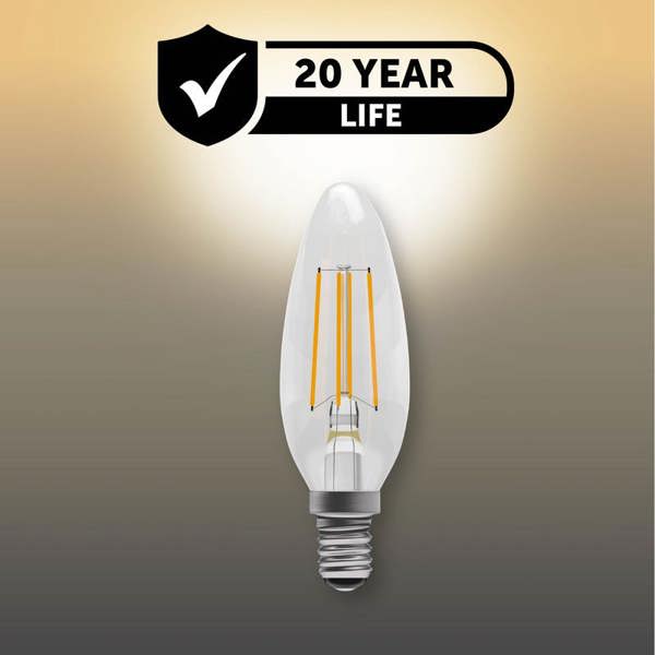 BELL Lighting E14 Screw Dimmable LED Filament Candle 4.5W Light Bulbs