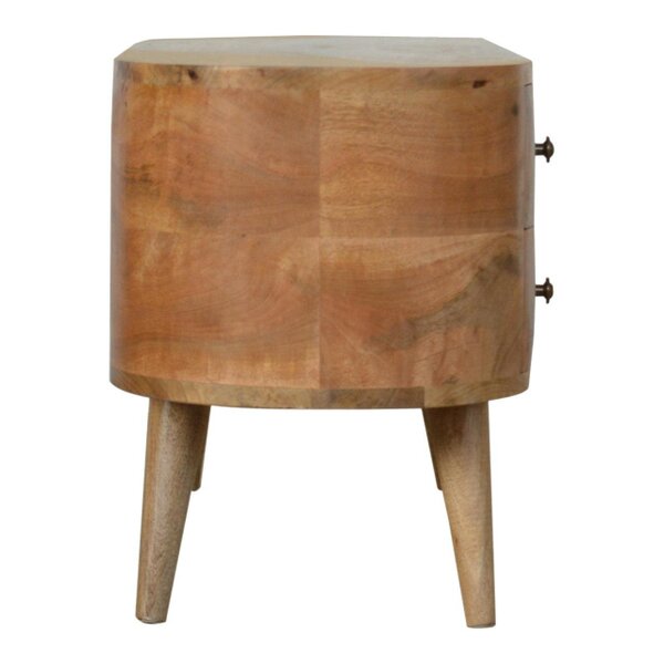 Wyld Haus Padua Round Natural Mango Wood Entertainment TV Unit 4 Drawers