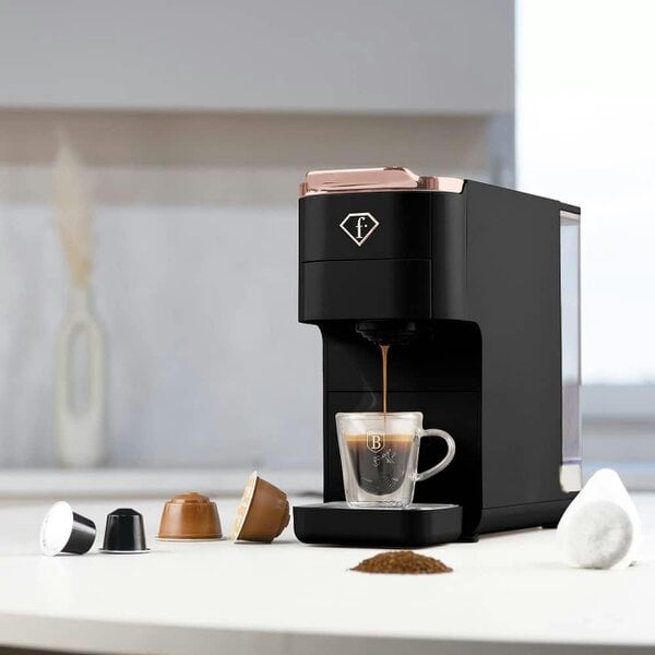 Berlinger Haus Capsule Coffee Maker 4 in 1 Black Rose Gold FTV0157 Fashion