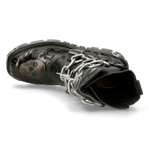 New Rock Black Spiked Mid-Calf Gothic Boots-727-S1
