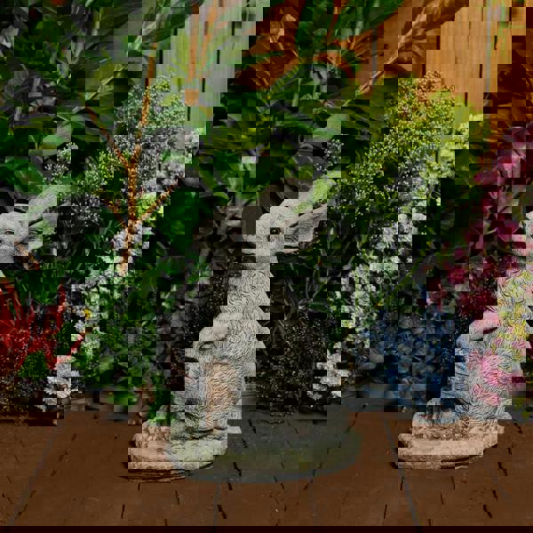 Welcome Bunny Stone Cast Statue Garden Ornament | Cute Rabbit Statue