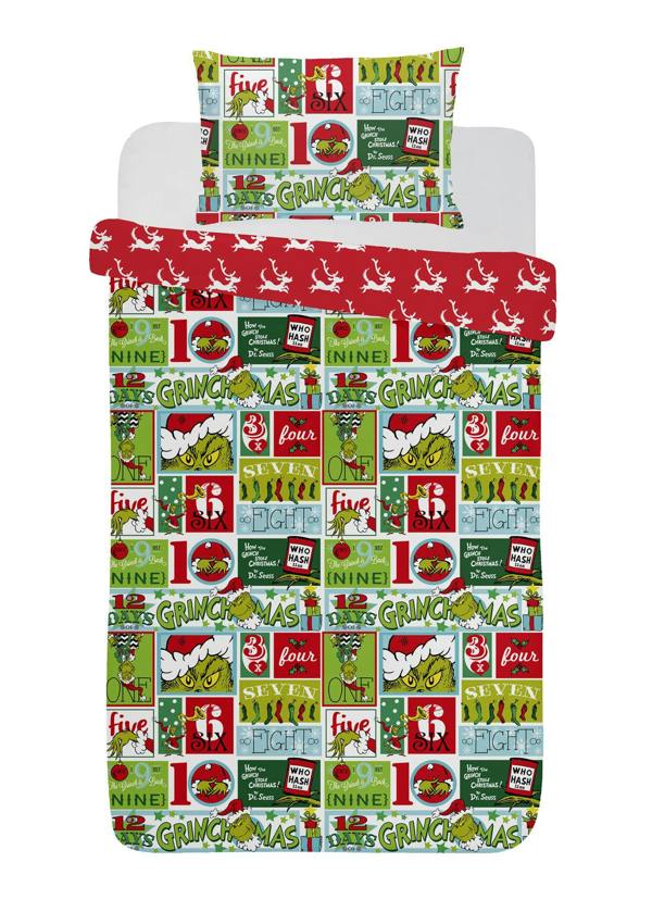 The Grinch 12 Days of Christmas Duvet Cover Set