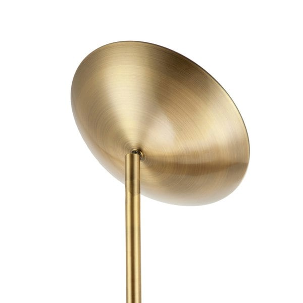 Modern Uplighter Floor Lamp in Antique Brass with Memory Dimmer Button Image 8