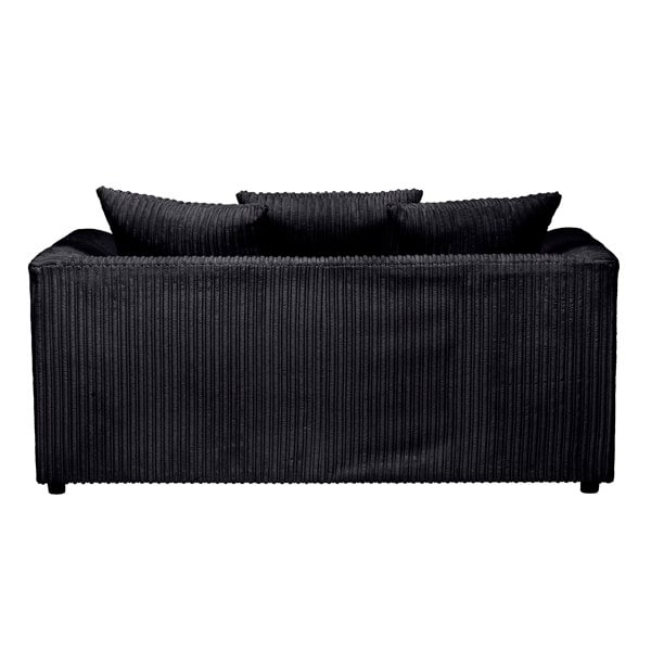 SQUAREBOXX Dylan Jumbo Cord 3+2 Seater Fabric Sofa in Black