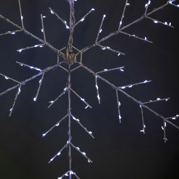 Samuel Alexander 50 x 50cm Light up Metal Christmas Snowflake with 132 Multi-Action White LEDs