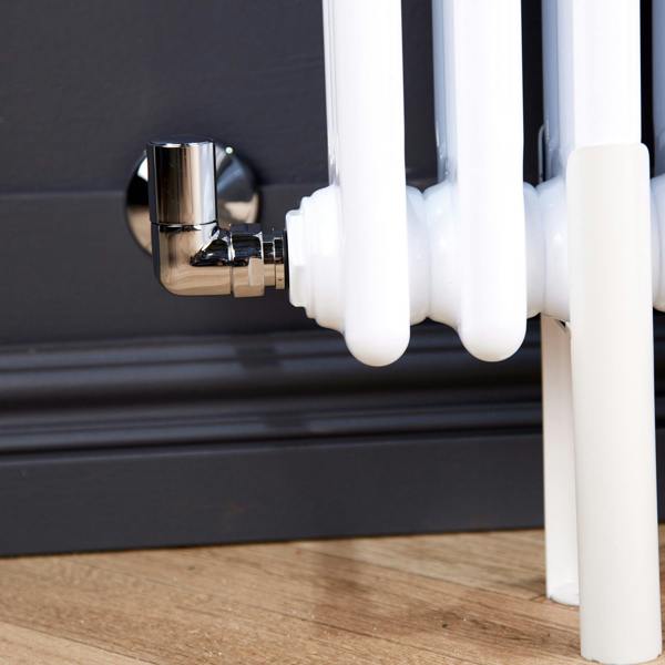 Flode Corner Round Manual Radiator Valve Pack | 15mm x 1/2″ | Chrome