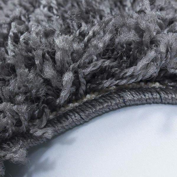 Grey Shaggy Rug Fluffy Deep Pile Woven Mat Extra Large Small Circle Round Runner Rug for Living Room or Bedroom