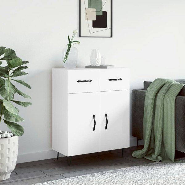 Berkfield Sideboard High Gloss White 69.5x34x90 cm Engineered Wood