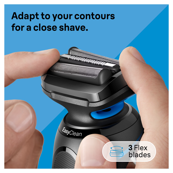 Braun Series 5 52-B7000cc Electric Shaver, With SmartCare Center, EasyClick Attachments - Black
