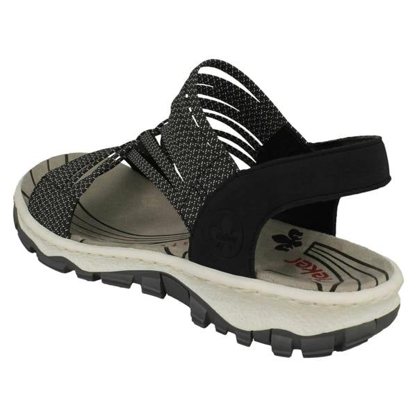 Rieker Ladies Rieker Elasticated Cross Detailed Strappy Sandals 68888