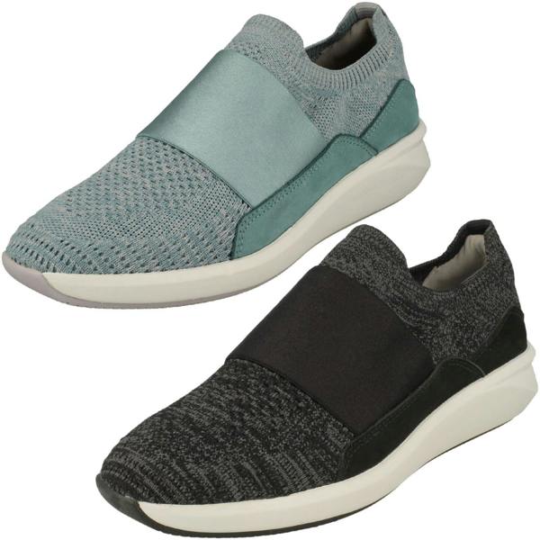 Clarks Ladies Clarks Elasticated Strap Detailed Trainers Un Rio Knit