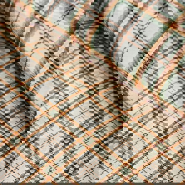 Catherine Lansfield Kelso Check Reversible Duvet Cover Set Burnt Orange