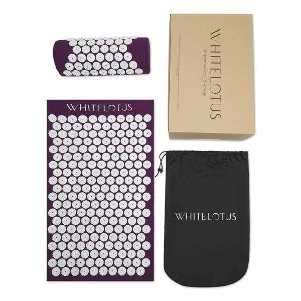 White Lotus Beauty Acupressure Mat and Pillow Set Award Winning 