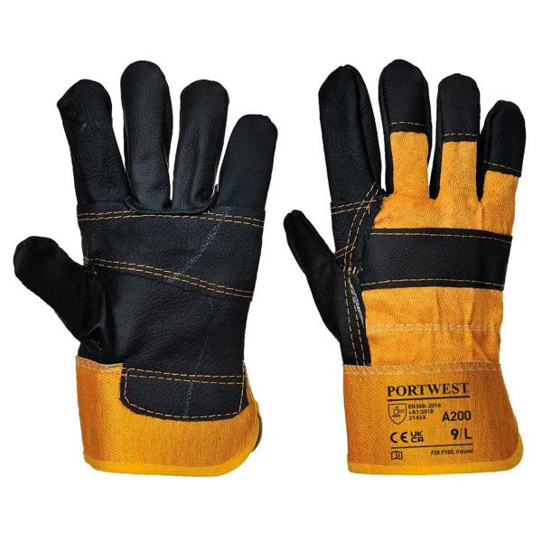Leather Rigger 270 Cow Grain Palm Bar Glove (Pack of 12) Portwest