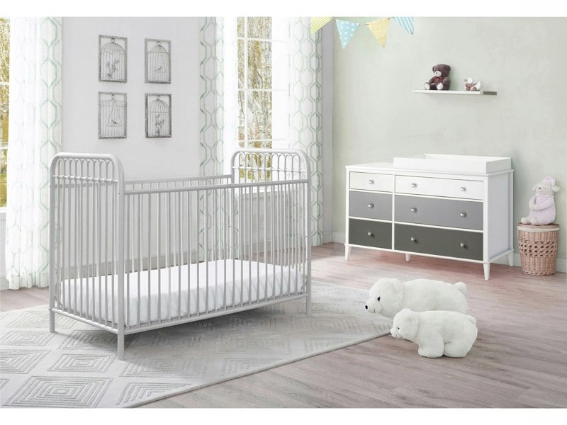 Dorel Home Poppy 6 DRW Dresser with Changer White/Grey