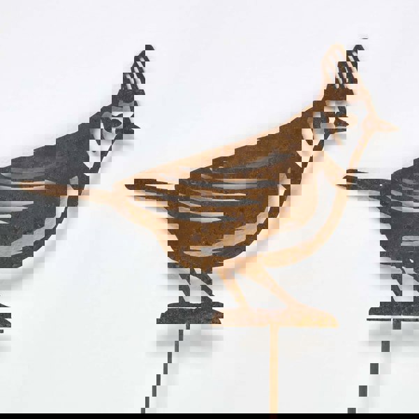 HOMESCAPES Steel Crested Tit Garden Stake Decorations, Set of 2