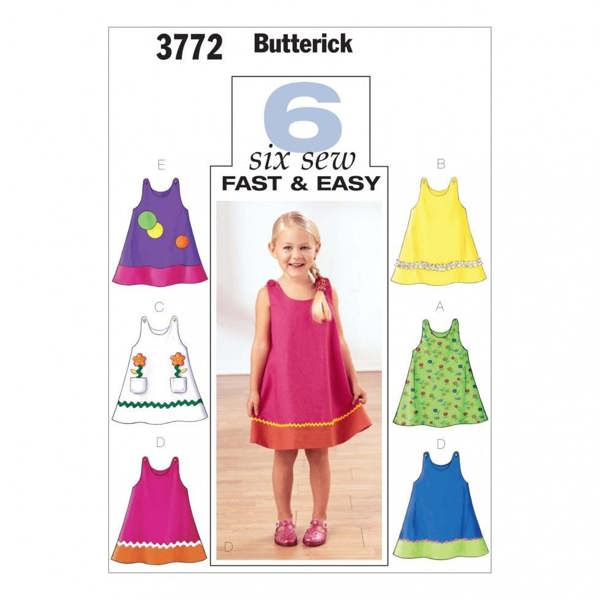 Butterick Sewing Pattern 3772, Dresses for Kids, Baby, Ages 1-2-3 - Easy