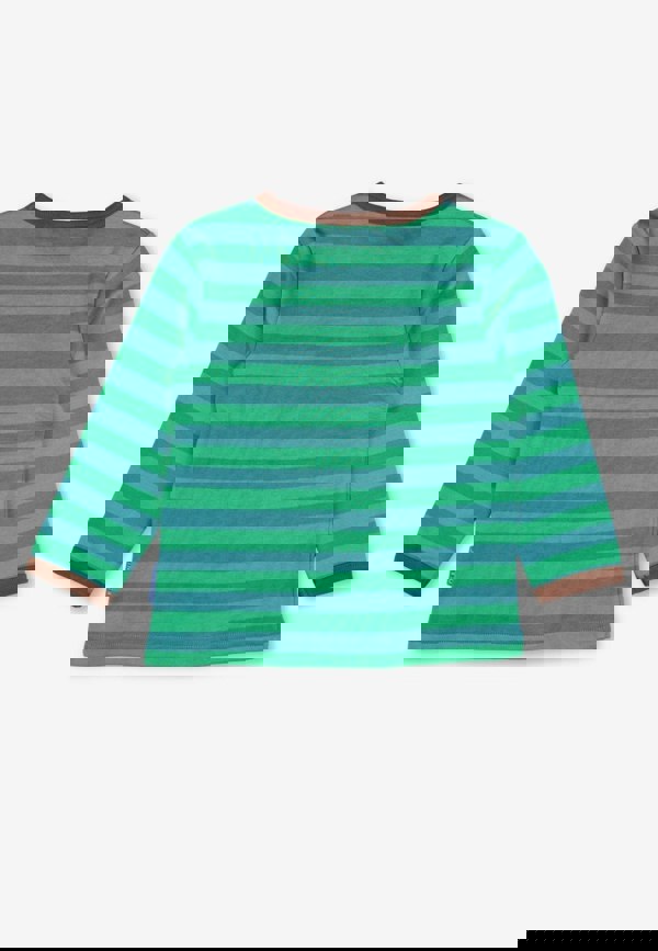 Organic Brown Bear Pocket Applique Long - Sleeved T-Shirt - Toby Tiger