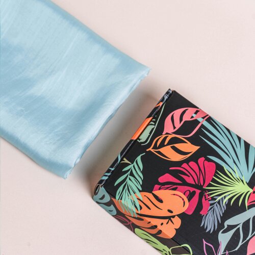 Ice Blue Silk Scarf – Hand-Dyed Mulberry Silk, Bridesmaid & Evening Wrap