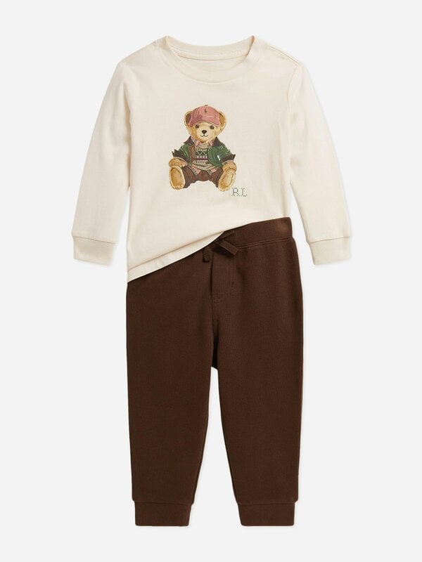 Ralph Lauren Kids Ralph Lauren Baby Boys Polo Bear Tracksuit in Brown