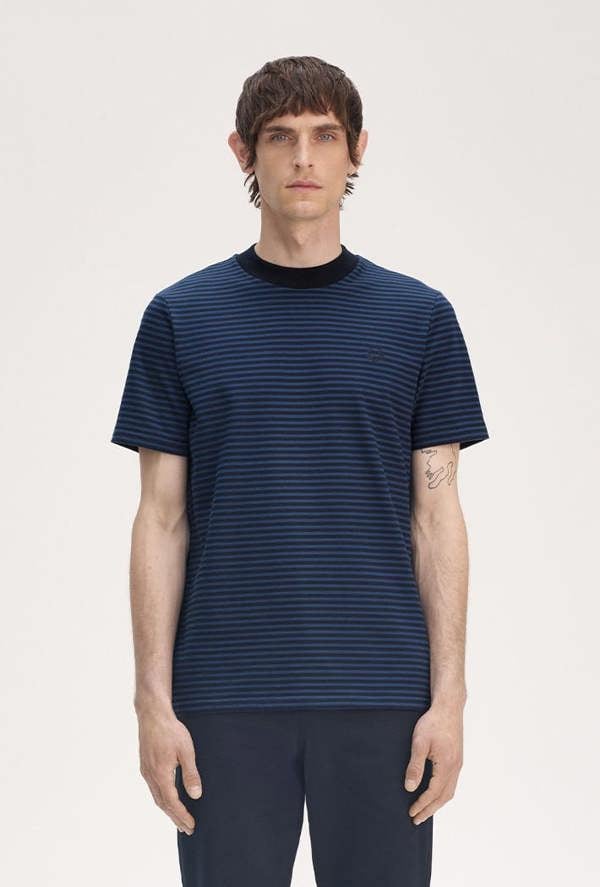 Fred Perry Men's Fine Stripe Heavy Weight T-Shirt