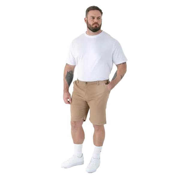 Duke Mens Spencer D555 Stretch Elasticated Waist Kingsize Shorts - Stone - 