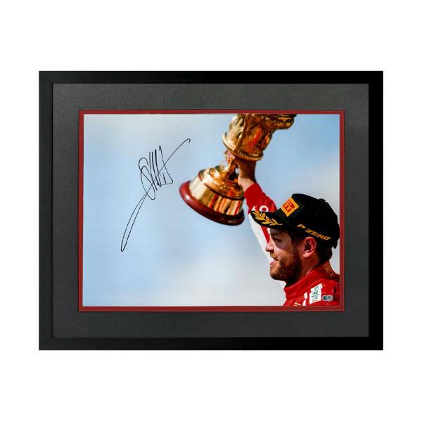 Sebastian Vettel Signed 16x12 Image Deluxe Mount Frame (ACG Cert)