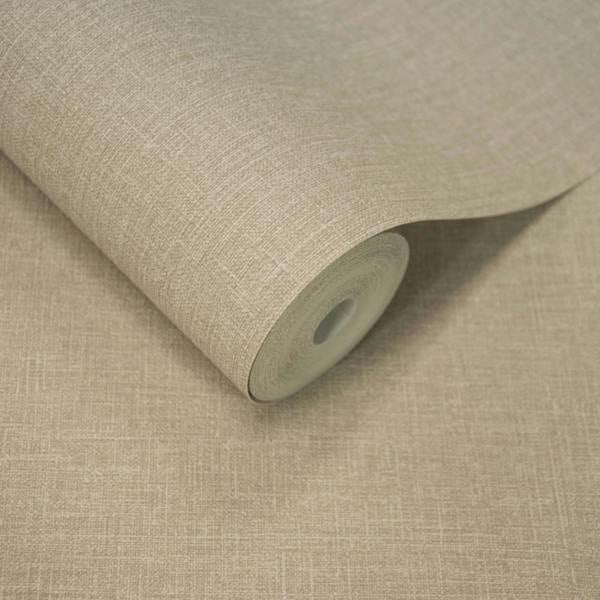 Grandeco Boutique Pure & Protect Cirrus Woven Linen Textured Antibacterial Wallpaper, Oat