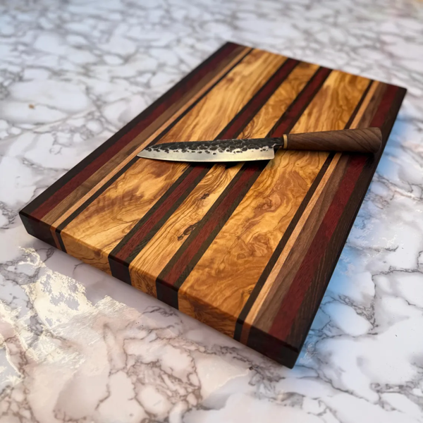 Giraffes & Craftz Handmade Exotic Wooden Chopping Board: Olive, Wenge, Padauk, Walnut, Cherry (The Golden Eagle)