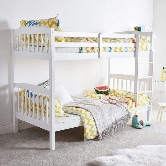 Kosy Koala Bunkbed Kids white 3ft twin wooden bunk bed with 2 mattresses childrens bedroom furniture