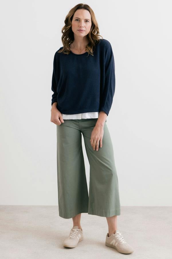 Lily & Me Penny Batwing Crossover Jumper Navy