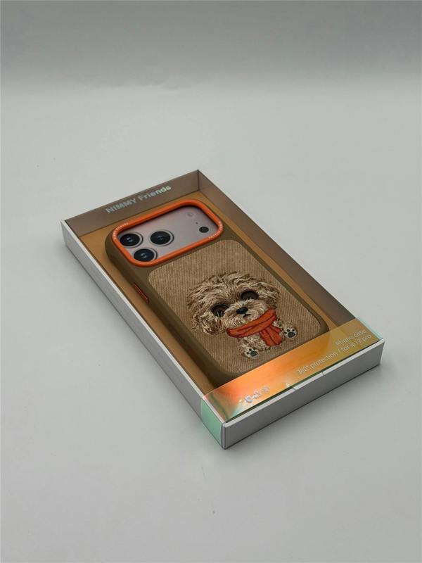 Nimmy Friends Nimmy Big Eye Cute Pet Poodle Dog Case with MagSafe for iPhone Pro 6.3" Brown Orange - N-XDY-IP17-PRO-04
