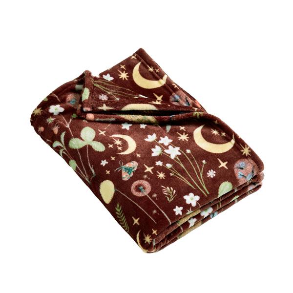 Catherine Lansfield Enchanted Twilight Animals Cosy Fleece Blanket Throw Chocolate