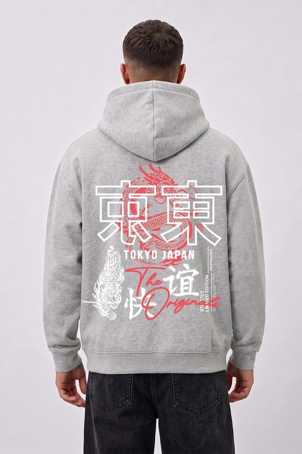 London Attitude Relaxed Fit Tokyo Japan Graphic Hoodie